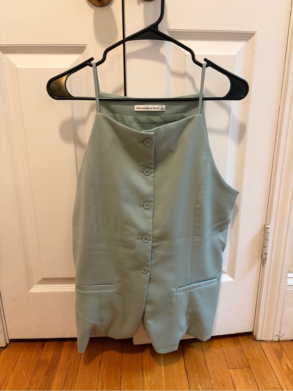 Abercrombie Light Sage Green Button-Front Top